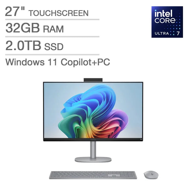 HP OmniStudio X 27" All-in-One Touchscreen AI Desktop - Intel Core Ultra 7 258V - Copilot+ PC - 1920 x 1080 - 32GB Memory - 2TB SSD - Windows 11 Home